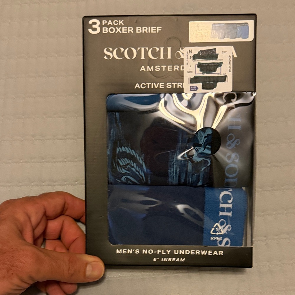 Scotch & Soda Men's Active Stretch Boxer Briefs - Blue 3-Pack